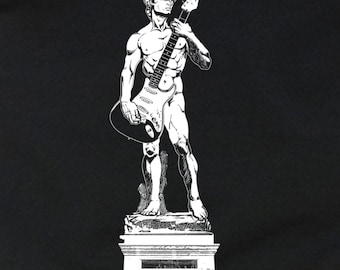 Michelangelo’s David Guitar T-Shirt: Men’s Music Parody Tee