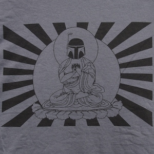 Star Wars Boba Fett Buddha shirt, men&#39;s StarWars graphic tee, funny screenprint tshirt