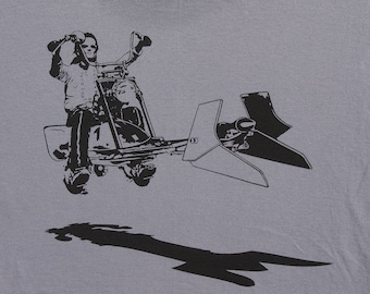 Star Wars easy rider speeder bike on mens t shirt- american apparel slate gray, available in S,M, L ,XL, XXL- WorldWide shipping