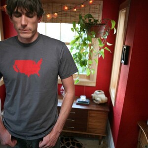 Men's California t shirt American Apparel asphalt gray available in S, M, L, XL, XXL Worldwide Shipping image 3