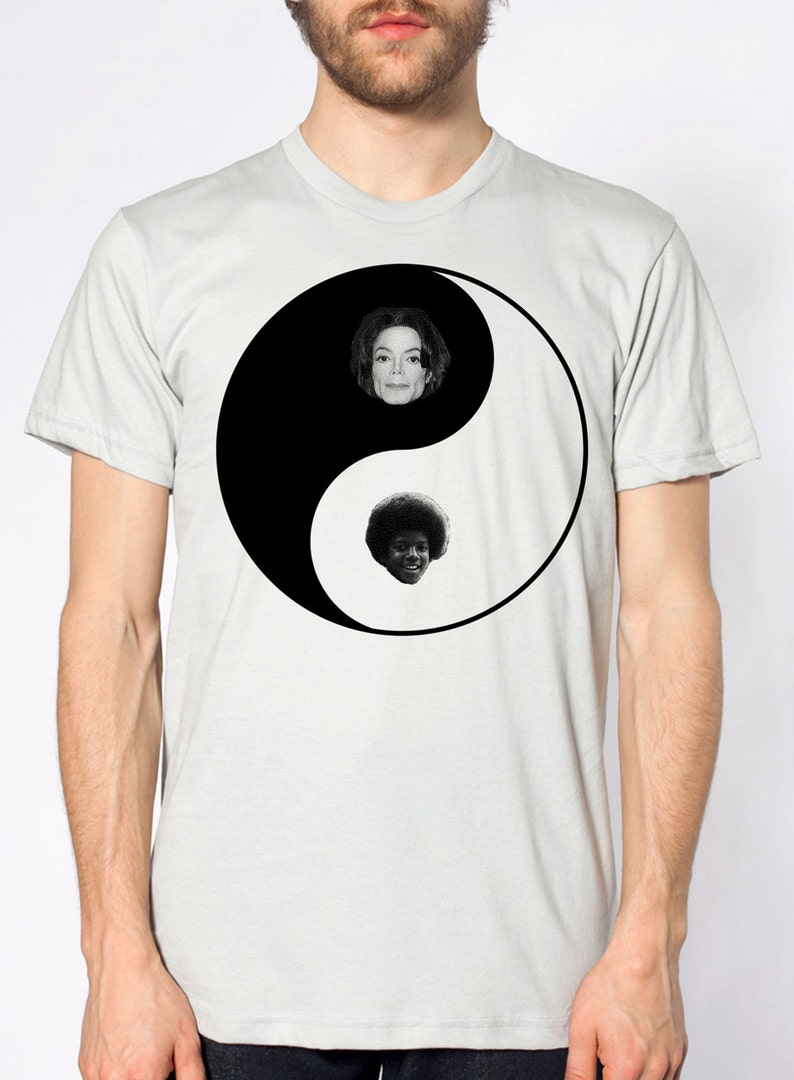 Michael Jackson Yin Yang shirt American Apparel silver available in s, m, l, xl, xxl WorldWide Shipping image 2