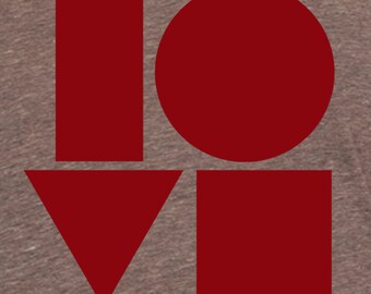 Womens love t shirt - American Apparel coffee tri blend- available in S--XL WorldWide Shipping