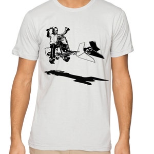 Mens Star Wars easy rider speeder bike on mens t shirt american apparel silver, available in S,M, L ,XL, XXL WorldWide shipping image 2