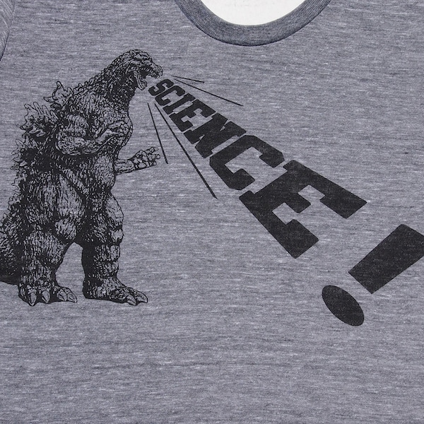 Womens Godzilla Science t shirt - Bella Canvas athletic gray - available in S, M, L , XL WorldWide Shipping