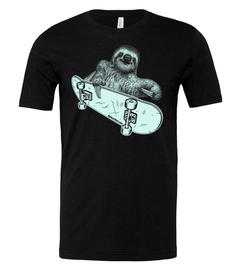 Sloth Riding A Skateboard Tshirt Funny Sloth Shirt for Men | Etsy