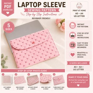 Quilted Laptop Sleeve Sewing Pattern | Beginner Friendly Bag (Digital Download)