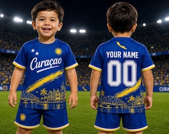 Gepersonaliseerde kindervoetbalshirt, aangepast naamnummer voetbaluniform, shirt sportfan voor jongeren