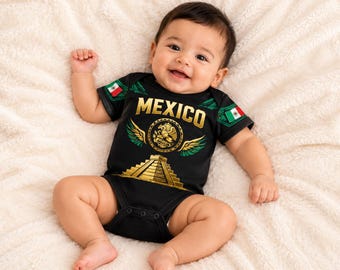 Personalized Mexico Baby Soccer Bodysuit, Custom Name Mexico Football Onesie, Mexican Team Baby Outfit, Soccer Fan Gift