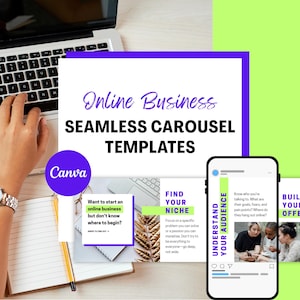 Instagram Carousel Template: Canva Editable Online Business Posts (Digital Download)