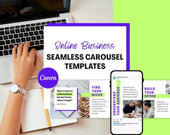 Instagram Carousel Template: Canva Editable Online Business Posts (Digital Download)