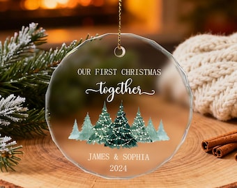 Adorno navideño personalizado para parejas 2025, regalo para recién casados en Navidad, adorno para parejas que se casan, regalo de aniversario
