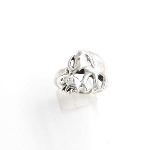 Elephant Silver Band Ring • Sterling 925 Silver Animal Ring • Good Luck Jewelry • Handmade Wildlife Ring • Animal Ring Gift for Her or Him
