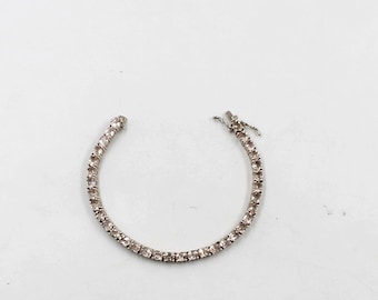 Sterling Silver Morganite Bracelet • Peach Pink Gemstone Jewelry