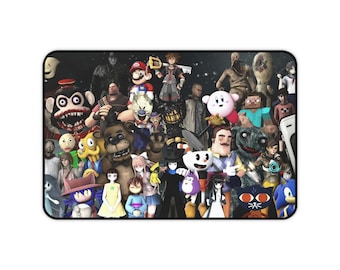 Video Game Characters Collage Desk Mat | Gaming Mouse Pad