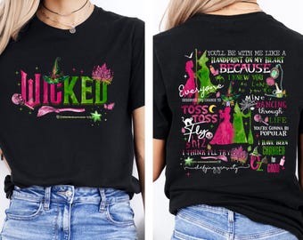 Wicked Changed For Good Comfort Shirt, Wizard Defying Gravity Tee, Retro Pink Green Musical Shirt, Broomstick Magic Wand Gift Shirt