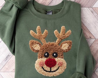 Christmas Reindeer Sweatshirt, Christmas Sweatshirt, Christmas Sweater, Christmas Shirt, Holiday Gift, Christmas Family Shirt, Santa Shirt