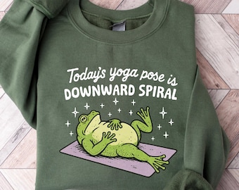 Today's Yoga Pose Is Downward Spiral Sweatshirt, Yoga Shirt, Funny Possum Shirt, Yoga Teacher Gift, Funny Gym Shirt, Workout Meme Tee