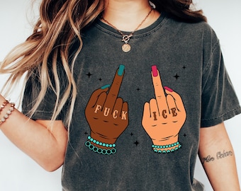 F*ck ICE Middle Finger Shirt, Anti Trump Sweatshirt, Anti ICE Tee, Immigration Hoodie, Chinga La Migra Shirt Gift, Activism Sweater