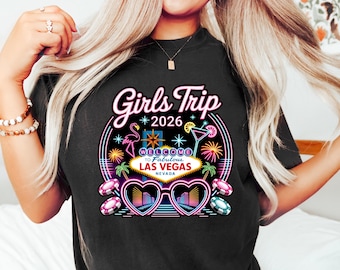 Retro Las Vegas Girls Trip Shirt: Matching Squad Vacation Tee