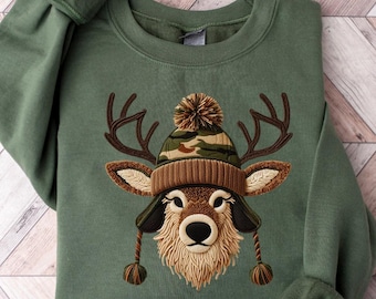 Camo Deer Hunting Sweatshirt, Nature Hoodie, Deer Hunting Shirt, Hunting Camouflage Tee, Nature Hunting Lover Shirt, Hunting Season Shirt
