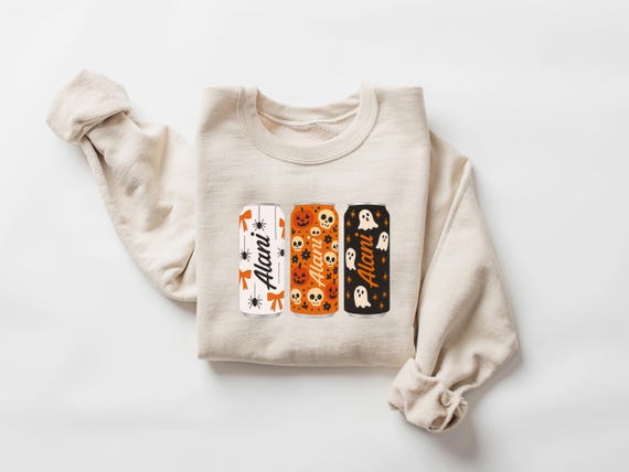 Halloween Energy Drink Shirt, Alani-Inspired Spooky Can Tee, Cute Halloween Aesthetic Tee, Ghost Skull Pumpkin Tee, Trendy Fall Graphic Tee