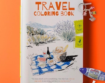 Travel Coloring Book for Adults: Sketch-Style Printable Pages (PDF)