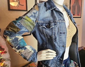 Giacca in denim patchwork Levi's - Design unico nel suo genere