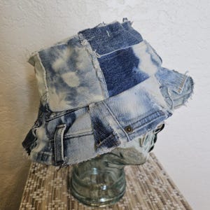 Denim Bucket Hat - Denim Tye Dye Distressed Bucket Hat