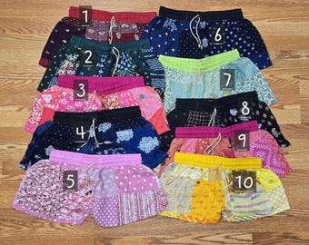 Patchwork Bohemian Short Shorts Low Rise Drawstring Waist