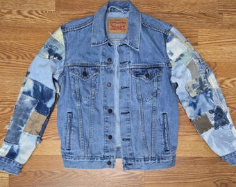 Giacca in denim Levi's Patchwork Arm Denim Design, taglia piccola, da uomo