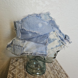 Denim Bucket Hat - Denim Tye Dye Distressed Bucket Hat