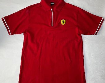 Ferrari 2002 Zip TShirt Polo Racing Cheer Keef Vintage Gr. L