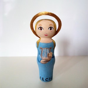 Saint Cecilia Peg Doll