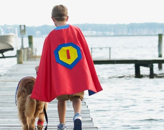Personalized Cape for Super Hero Kids in Red
