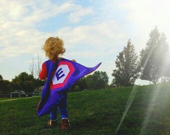 Custom Purple Cape with Child's Initial