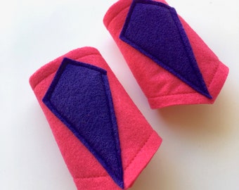 Super Girl Pink and Purple Wrist Cuffs