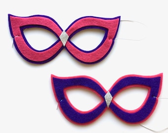 Superhero mask - Cat eyes in Pink and Purple