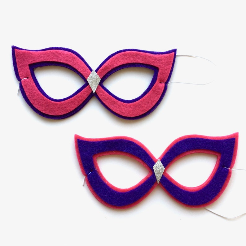 Superhero mask Cat eyes in Pink and Purple image 1