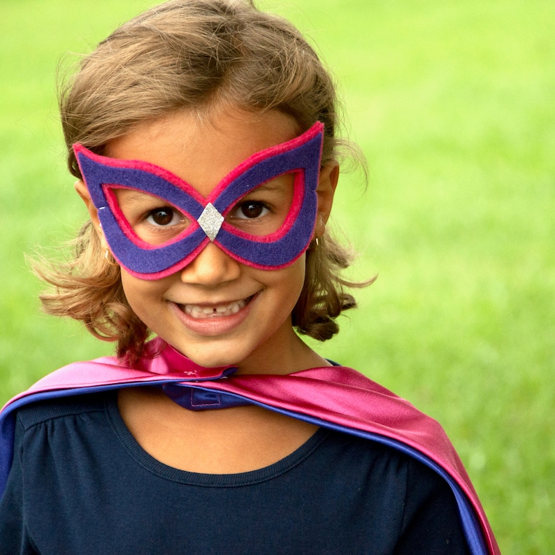 Superhero mask Cat eyes in Pink and Purple image 2