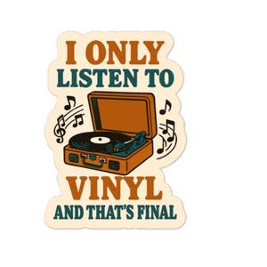 Vintage Vinyl Record Player Sticker: Retro Music Lover Laptop Decal