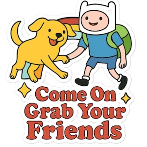 Adventure Time Sticker, Vinyl, Cartoon Network, 2000s Nostalgia, Bubble-Free Adhesive, Cute