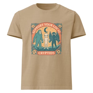 Bigfoot Mothman Alien Graphic Tee: Vintage Cryptozoology T-Shirt