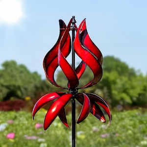 Outdoor Garden Wind Spinner, Metal Garden Spinner, Outdoor Garden Decoration, Wind Sculpture, Handmade Decor Gift, Kinetic Wind Spinner