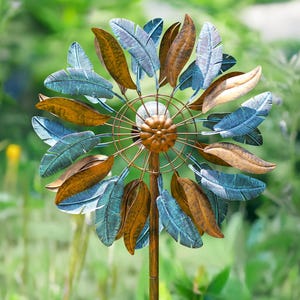 Kinetic Garden Wind Spinner, Metal Garden Wind Sculpture, Outdoor Garden Decoration, Wind Spinner, Handmade Decor Gift, Kinetic Wind Spinner