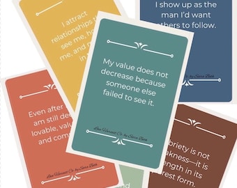 Pacchetto di carte di affermazione per uomini / Disciplina, leadership, integrità, carattere, fiducia in se stessi (download digitale)