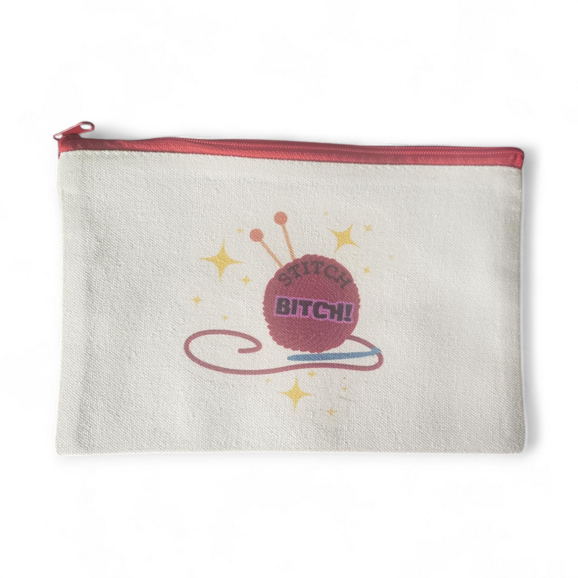 ● bygrey ● canvas Paper bag _ stitch M Stitch B!tch Zippered Canvas Notions Bag - Etsy