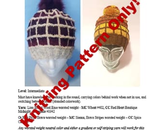 Strickanleitung Buntglasfenster-Hut