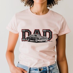 Borduurontwerp vader auto voor Vaderdagcadeaus, muscle car-steekpatroon voor draagtassen, retro autoborduurbestand voor vader