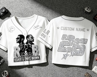 Usher Chris Brown R&B Tour 2026 Baseball Jersey, Custom Name Concert Shirt, Raymond Brown Fan Jersey, Team Breezy Music Gift