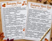 Thanksgiving Trivia Game Printable General Movies Friendsgiving Party Night Adults Office Family Fun Quiz 2 Sets PDF Instant Download